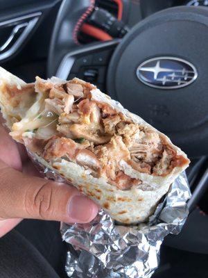 Chicken burrito. Dry as Fuck