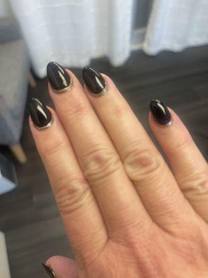 Building gel manicure with tips and art