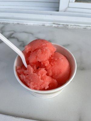 Raspberry Italian ice.