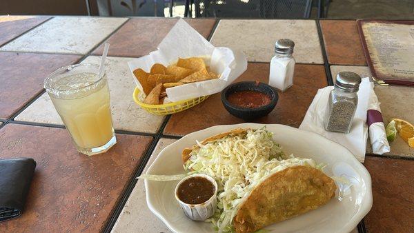 Two tacos beef hard shell. Amazing quality.