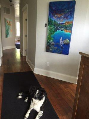 Sasha, the Rez reacue dog greets u at the door