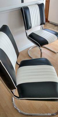 Vinyl dinette chairs recovered by McNealy's.