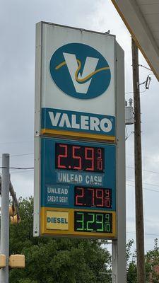 Gas is $2.59 a gallon