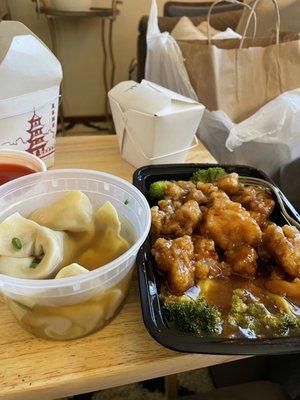 General Tso's Chicken and Wonton Soup