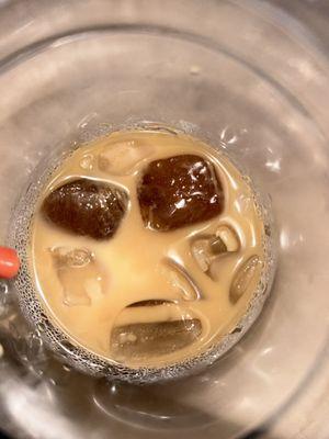 The coffee ice cubes are a dream come true. I remove my ice to avoid watered down lattes. No need today!