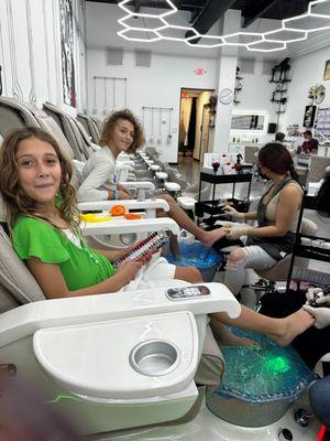 Enjoying their Pedi's!