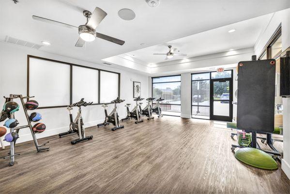 Spin room ideal for weekly workouts