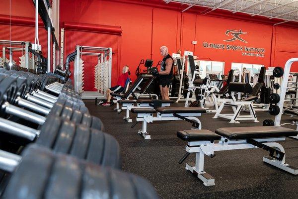 USI Gym in Weston - Dumbbell Rack Area
