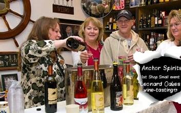 Anchor Spirit's first "shop small" event 2011 with Leonard Oakes winery