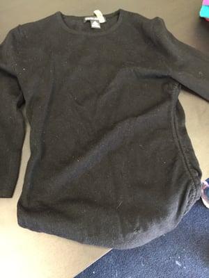 Look for yourself how the sweaters looked after dry cleaning!