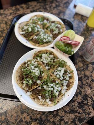 8 carne asada tacos very yummy very deliciousio highly recommended