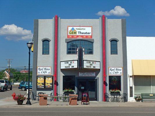 The newly remodeled Panguitch GEM Theater with Reel Bites Cafe - July 2017
