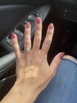 Gel manicure on my natural nails.