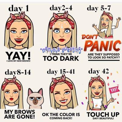 The healing process of microblading.