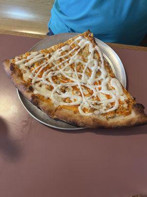 Buffalo chicken sliced pizza