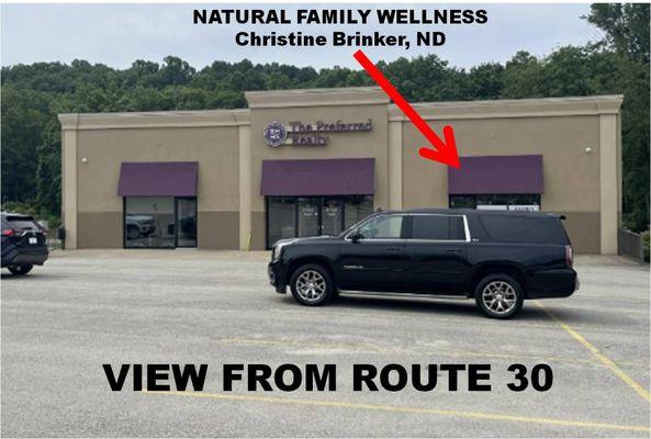 Natural Family Wellness view from Route 30