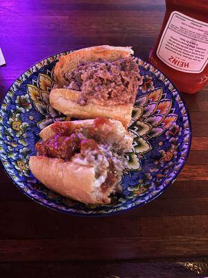 Steak and Cheese, trying with and without ketchup (just the way I like my steak and cheese)