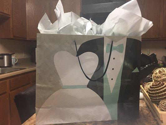 This bag was a $1.50 the tissue paper was $1.00.