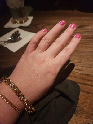 pink nails done from mc nails opi