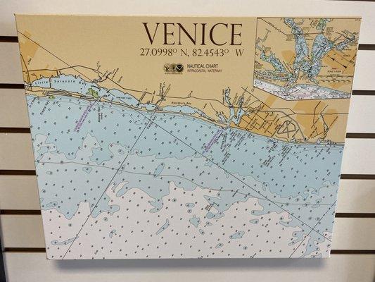 Venice NOAA Charts- Many sizes and variations available!