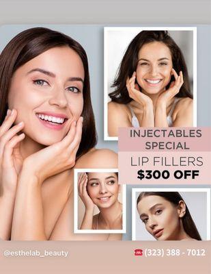 Want a natural but plumped lips? Get $300 off of Lip Fillers!