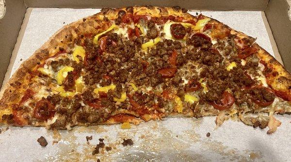 Devoured half before realizing needing a pic ..... Sicilian ! So good