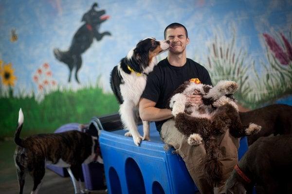 Our Canine Caregivers are fully prepared for belly scratches and hugs 'n kisses for all our visiting pups.