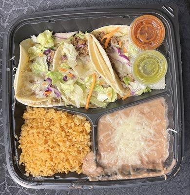 3 Taco Plate w/ beef tacos