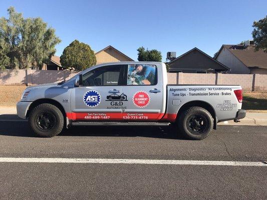 Truck graphics using 3m film printed installed.