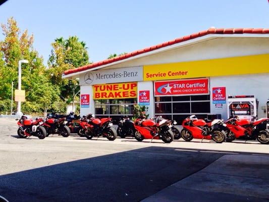 Riders taking a break after going up the Crest.