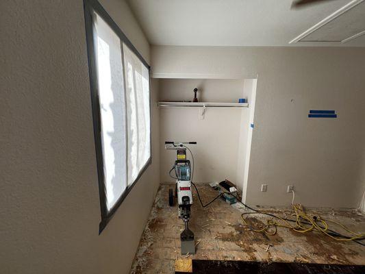 Removing engineered glued down wood floors.