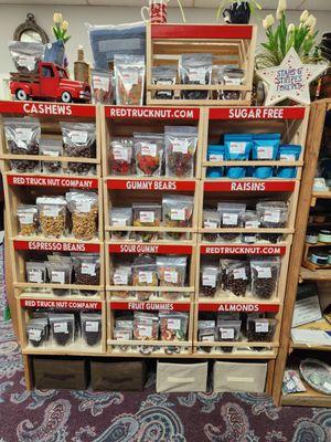 Products from Red Truck Nut Company - a variety of candies, nuts, chocolates, and more!