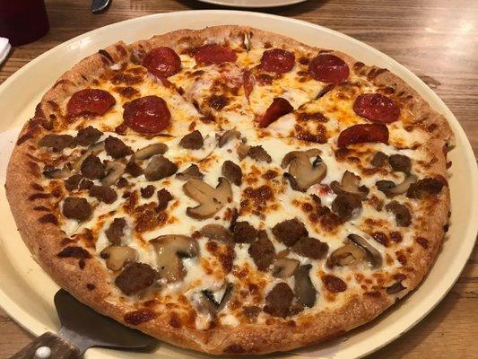 Half Sausage and Mushroom, Half Pepperoni