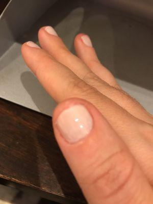 Bad manicure!! And don't come here for waxing - lady didn't know what she was doing and it hurt a lot.