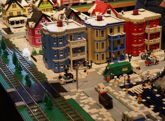 Lego model railroad exhibit.