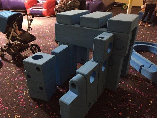 These giant foam blocks are so fun to play with! I love that there are other toys besides the jumpers.