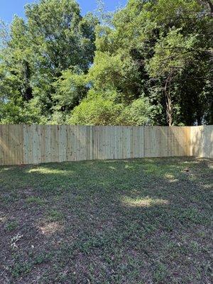 Newly installed backyard fence