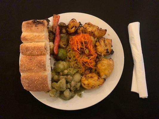 Chicken kabob with quabilli pallow