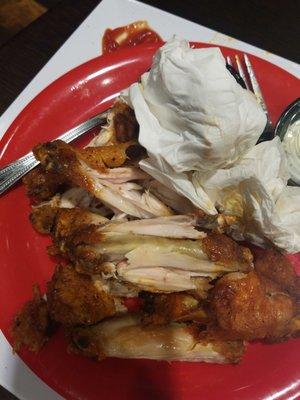 This is the second plate of wings....still uncdercooked.
