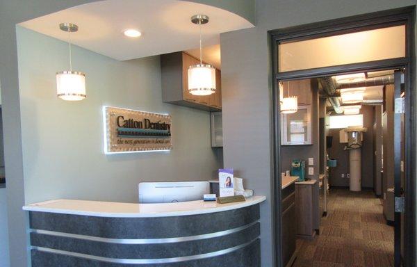 Reception desk at Catton Dentistry in Indianapolis
