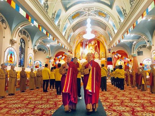 A Dharma Convention at the Five World Buddhas Temple.