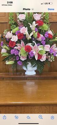 Beautiful floral arrangement for Church