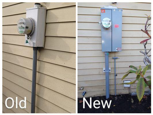 We had to upgrade this unsatisfactory utility meter in order to safeguard our client's new home.