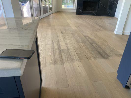 Getting the imbedded dirt out the beautiful floors.