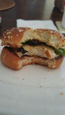 Old chicken sandwich. Chicken was old and dry.