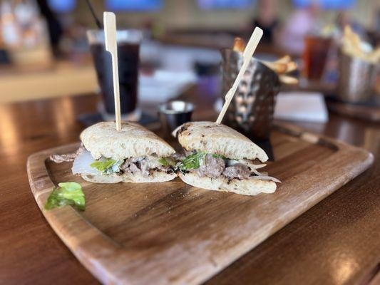 Steak Sandwich. It doesn't look like much, but damn - filling and delicious 8/2024