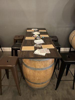 Space to enjoy the food, wine, beer, and to create our craft journals