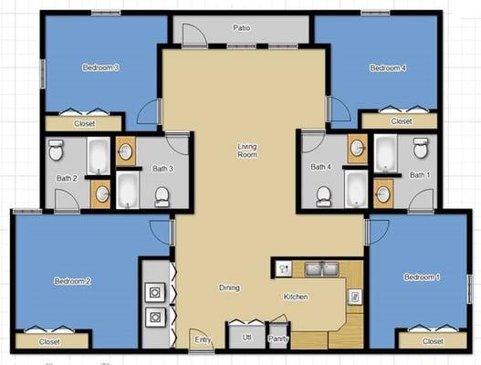 4 Bedroom Layout
