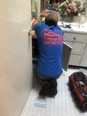 Timely repair of our leaky faucet by courteous and professional plumber.