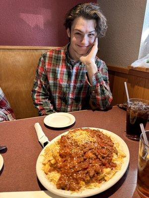 Huge order of chili cheese fries!